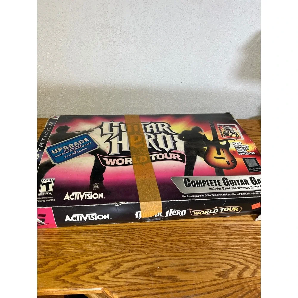 Guitar Hero World Tour PS3 Bundle Wireless Guitar Game Dongle Activision 2008